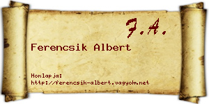 Ferencsik Albert névjegykártya