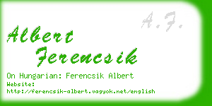 albert ferencsik business card